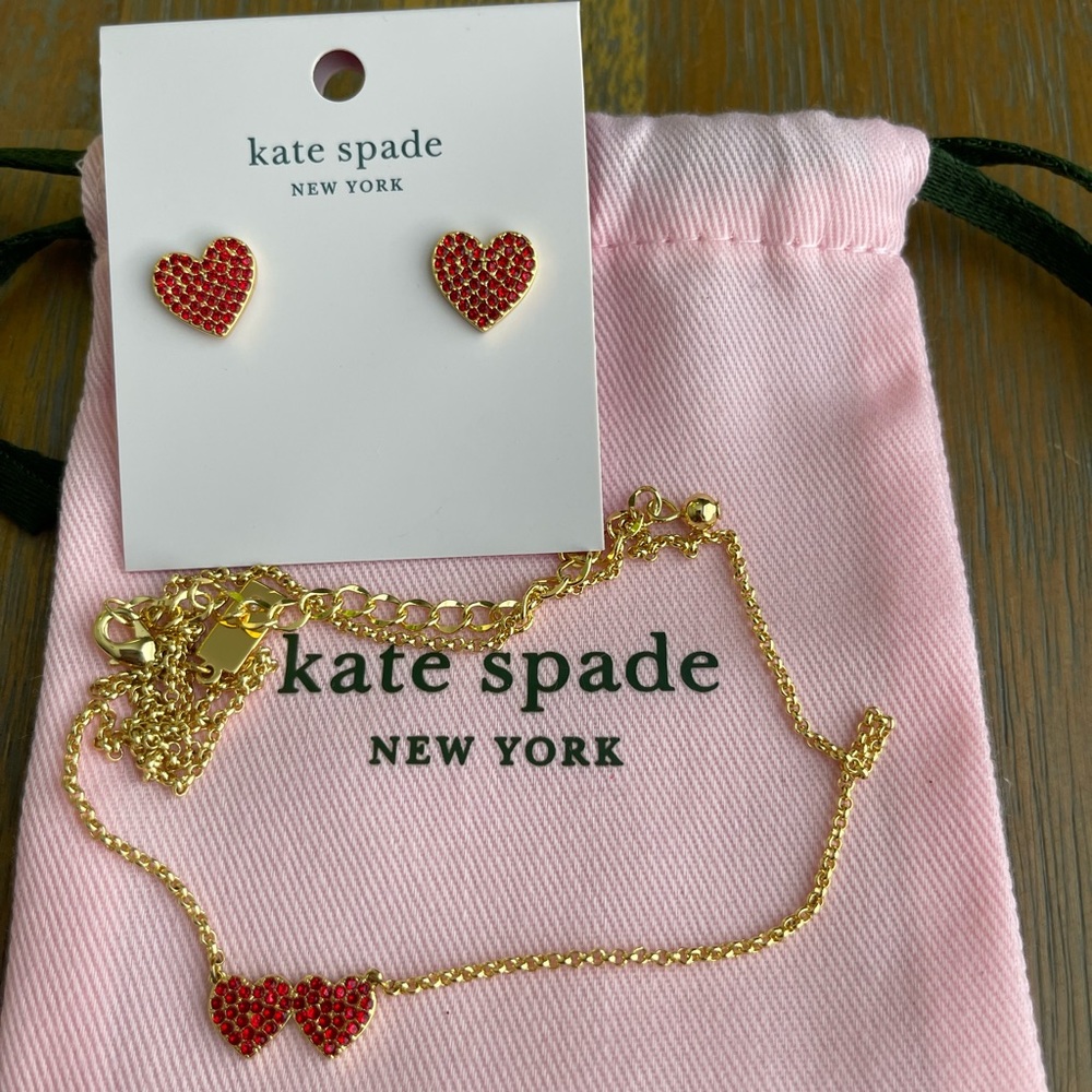 NWT Kate Spade New York Two Hearts Necklace